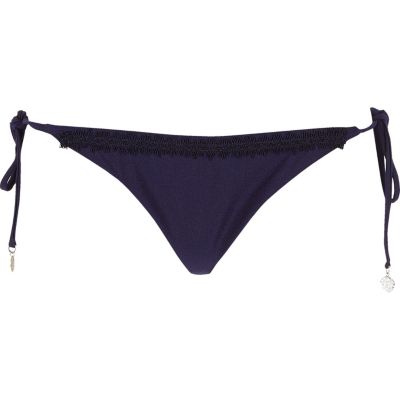 Navy cornelli string bikini bottoms